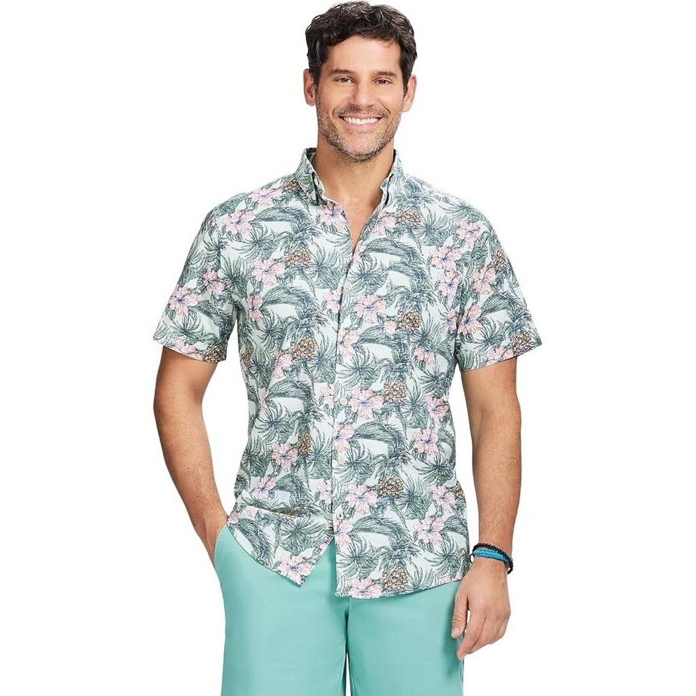MSRP $65 Izod Men's Saltwater Dockside 3XLT Moonlight Jade Button Down Shirt
